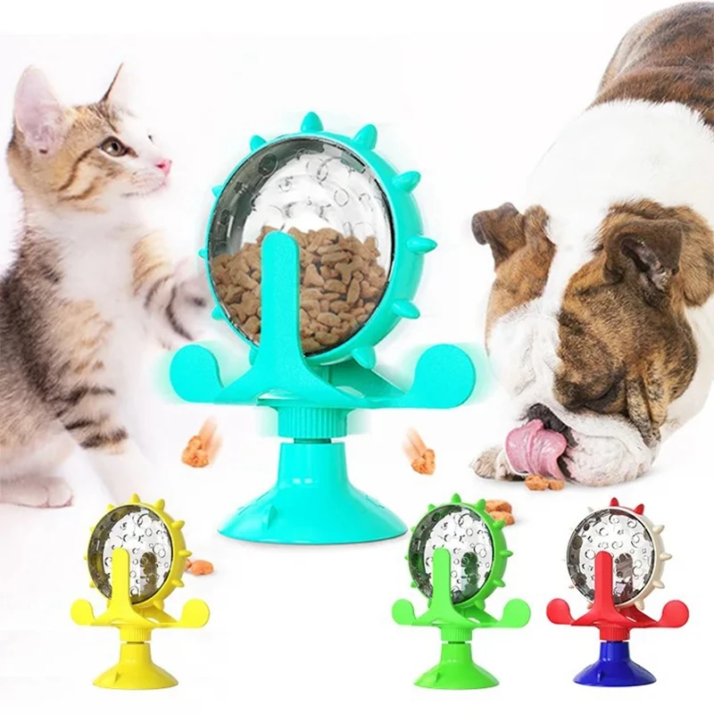 

Pet Leakage Slow Feeder Cat Interactive Rotating Windmill Leakage Slow Feeder Carousel Game Cats And Dogs Daily Supplies