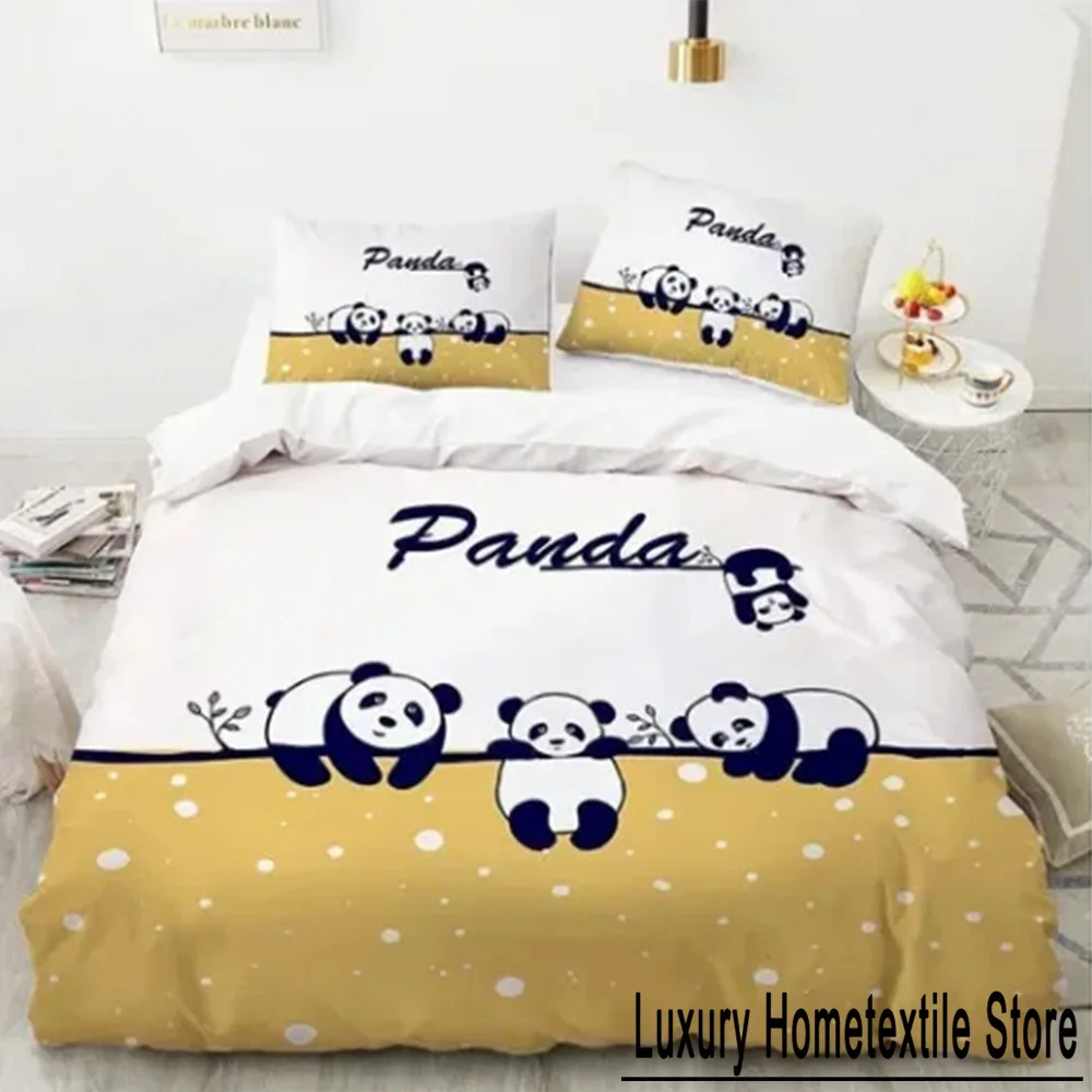 Cartoon Animal Duvet Cover Sets Queen King Size Cute Polyester Bedding Set 3D Lovely Fox Panda Bird Theme for Boys Girls