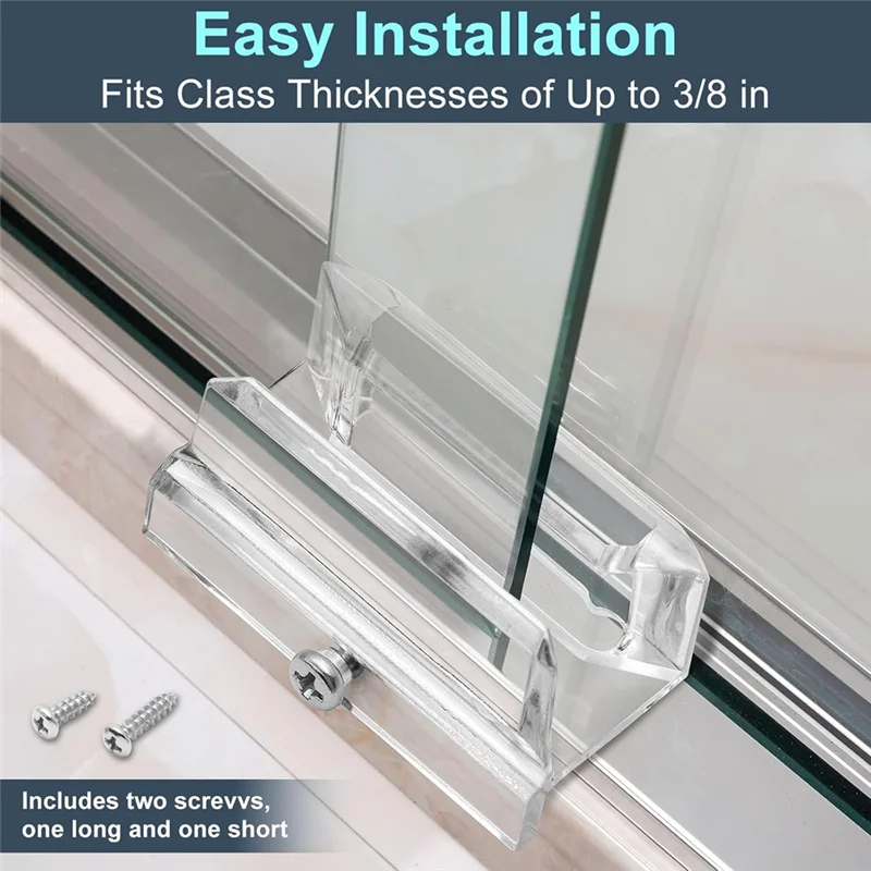 

ABCA-2 Pack Clear Acrylic Sliding Shower Door Bottom Guide Sliding Door Sliding Track For Sliding Shower Doors