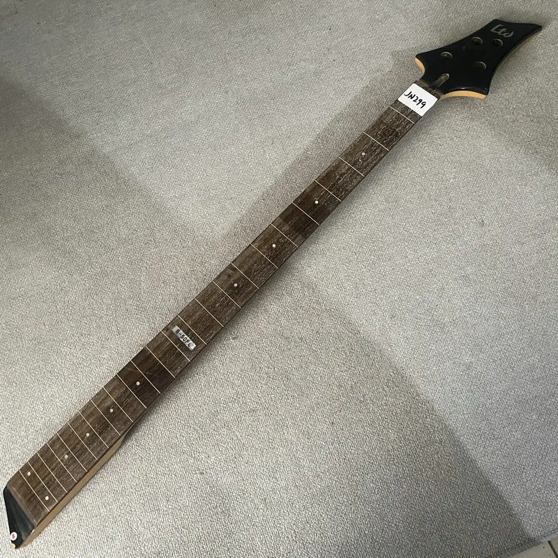 jN299  Fret Less Genuine LTD B-50FL Machine Head L2+R2 4 String Electric Guitar Bass Neck 24 Frets White Inlay DIY Parts