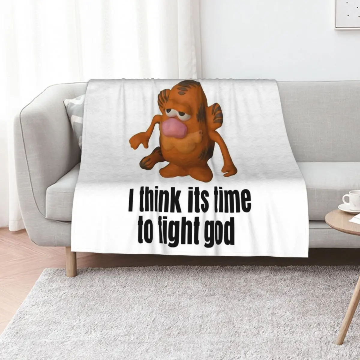 I think its time to fight god Throw Blanket Bed Retros Shaggy Summer Hairys Decorative Beds Blankets
