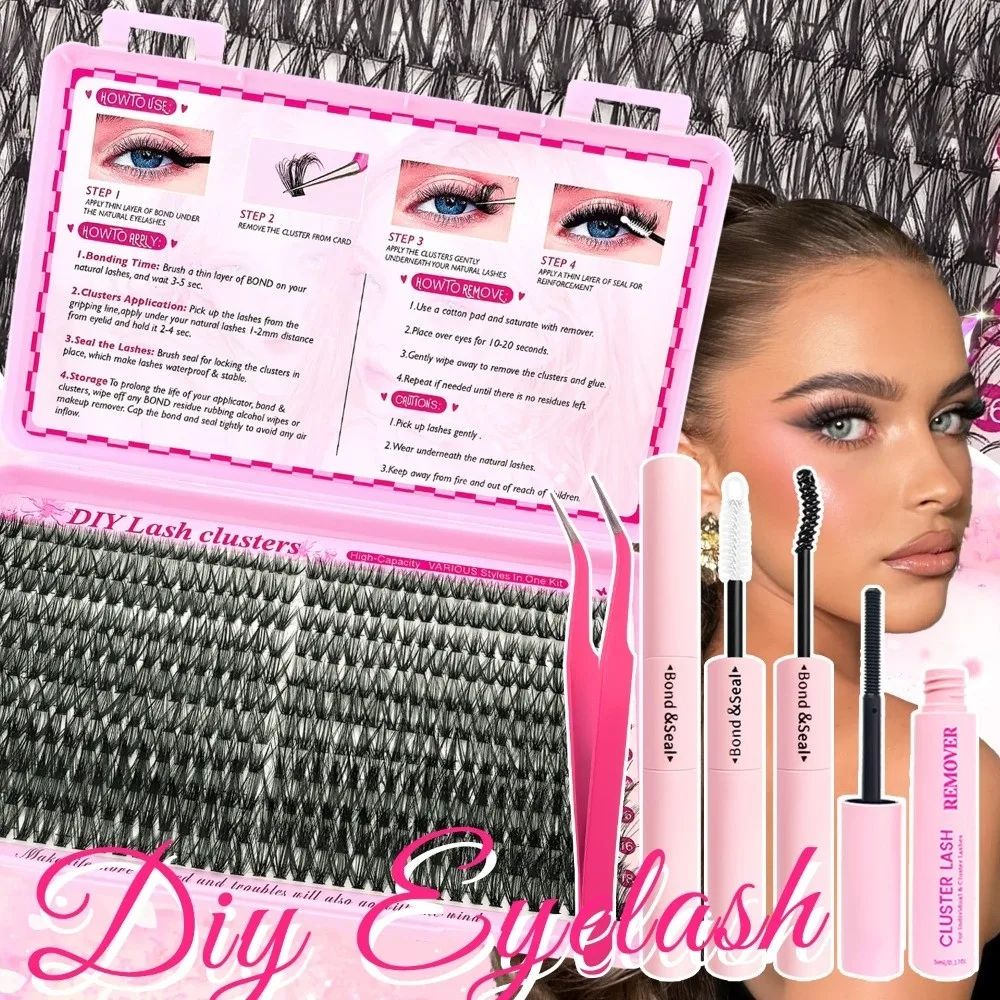 

Natural Look False Eyelashes Wispy Style Cluster Design 3D Faux Mink Lash Bond and Seal Fake Eyelash Eye Lash Extension