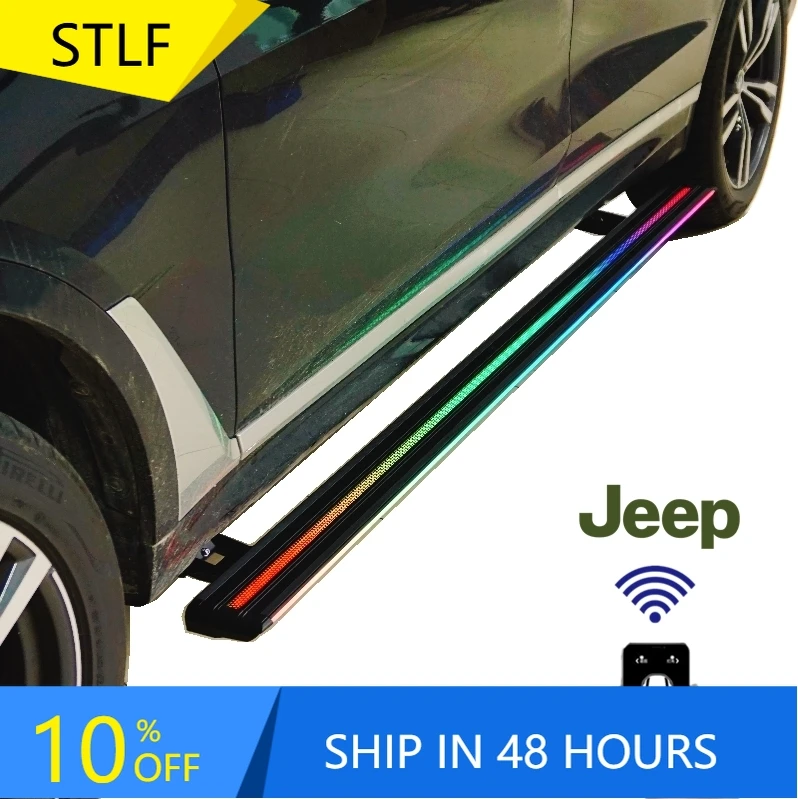 STLFA لوحة تشغيل كهربائية أوتوماتيكية قابلة للسحب خطوة جانبية من سبائك الألومنيوم لسيارات جيب جراند شيروكي WK2 WL 2010 + SUV #1