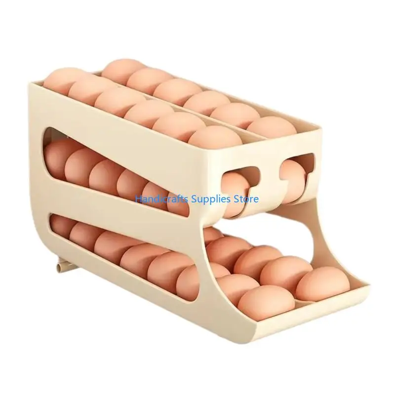 R1WA Innovative Double Deck Eggs Box With Slide Out Design For Kitchen Storage