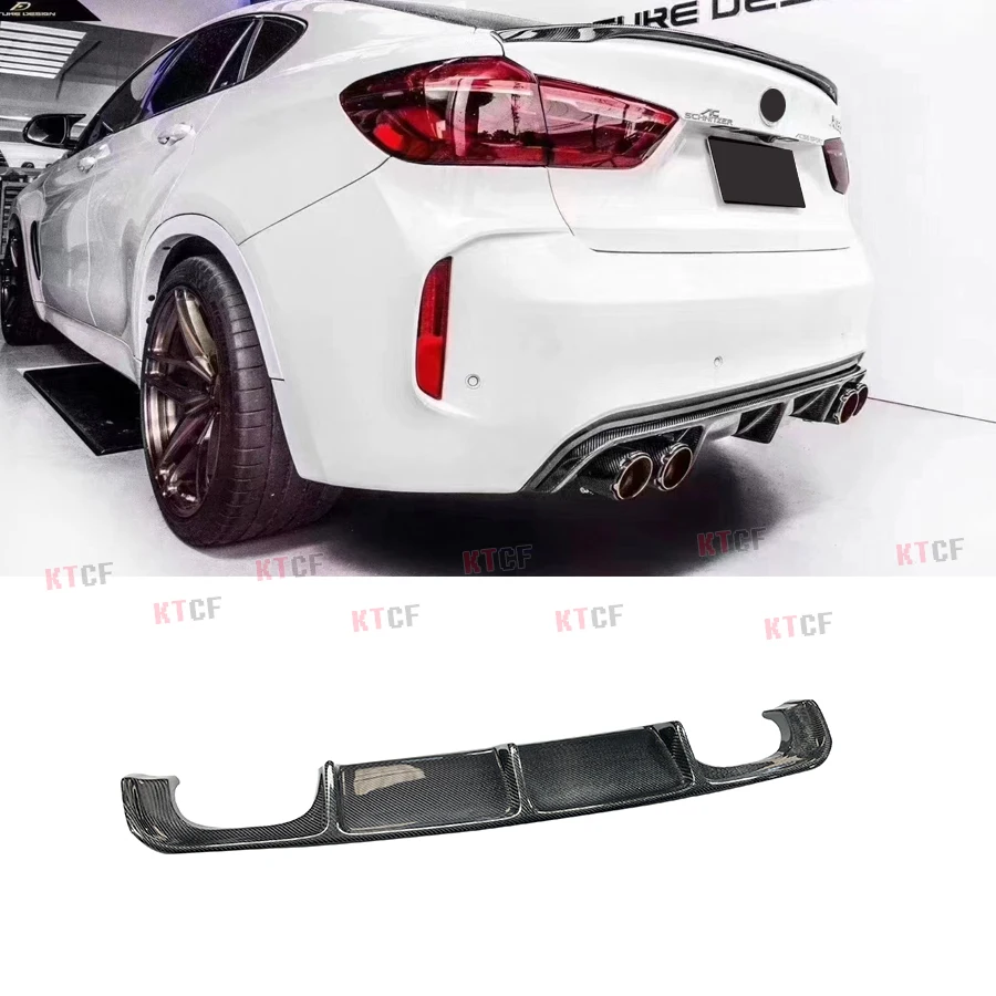 Real Carbon Fiber Car Rear Bumper Diffuser Lip Canard Boot Spoiler Splitter Body Kit For BMW F85 X5 M X5M F86 X6 M X6M 2015-2019