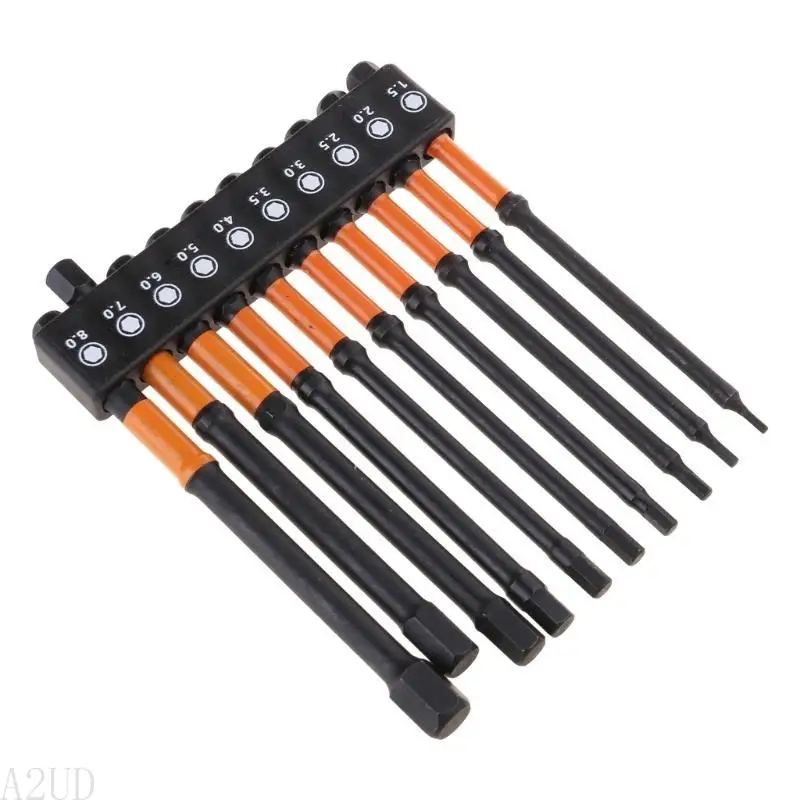 A2UD 10pcs يؤثر على مفاتيح رأس 1/4 بوصة