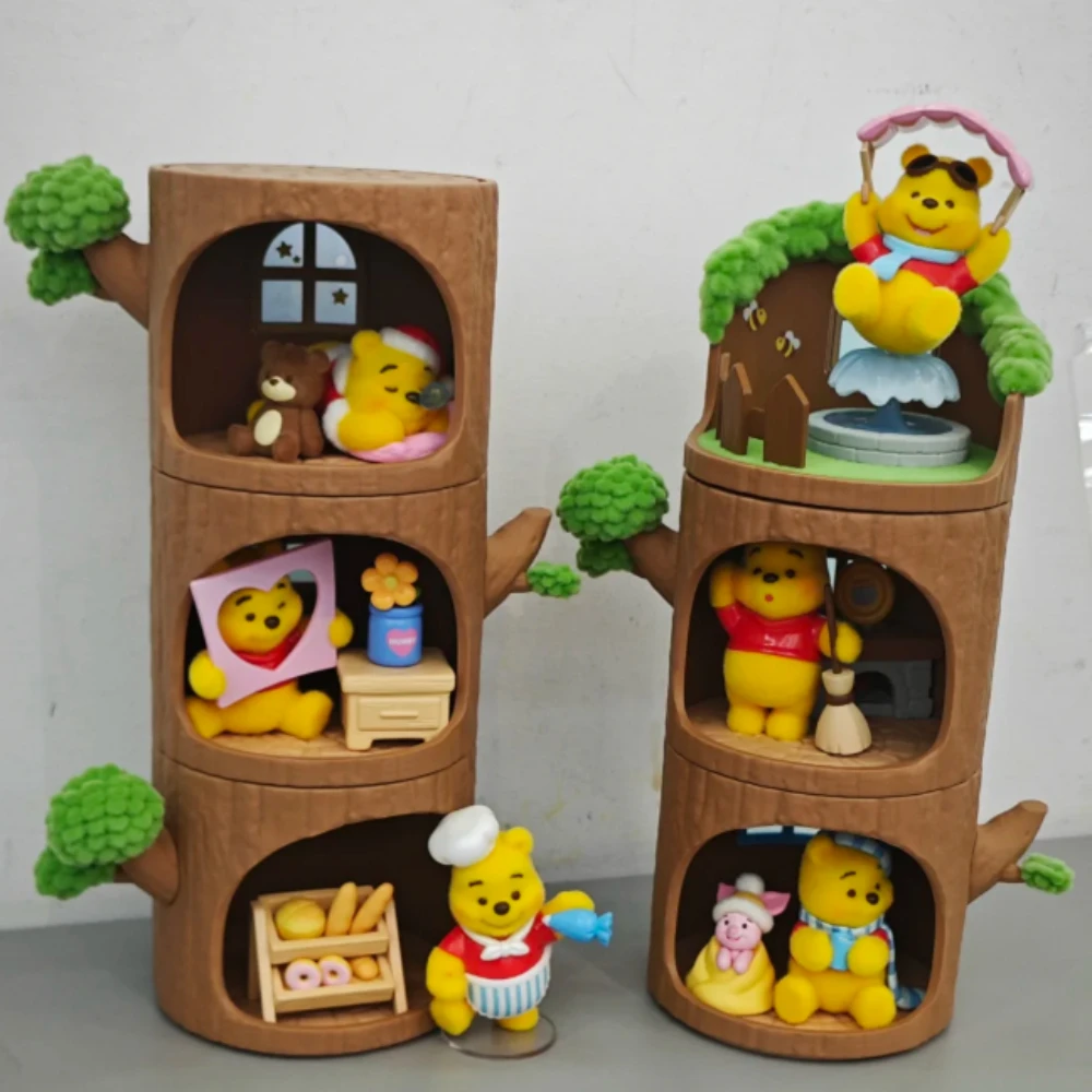 ويني ذا بوه بيت شجرة خشبية صندوق أعمى صندوق غامض عمل الشكل مفاجأة حقيبة أنيمي دمية جمع نموذج سطح المكتب حلية #2