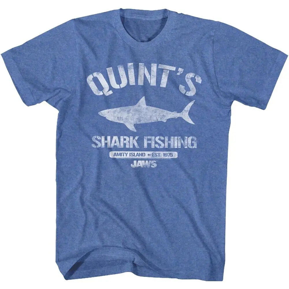 Jaws 70's Thriller Movie Quint's Shark Fishing Amity Island 1975 Men's T Shirt