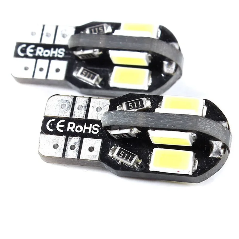 

10 шт., W5W T10 фонарики Canbus 8SMD 12 В