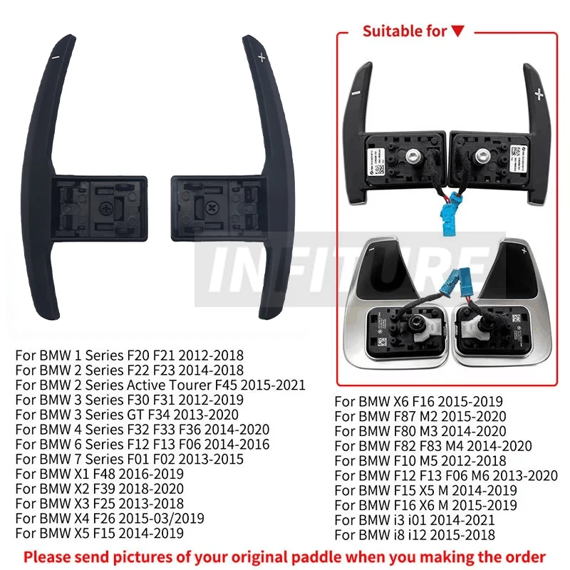 Steering Wheel Paddle Switch Shifter For BMW M3 M4 M5 M6 F20 F30 F32 F22 F80 F87 F48 F45 F10 F11 F15 F35 F18 F12 F02 F25 i01 i12