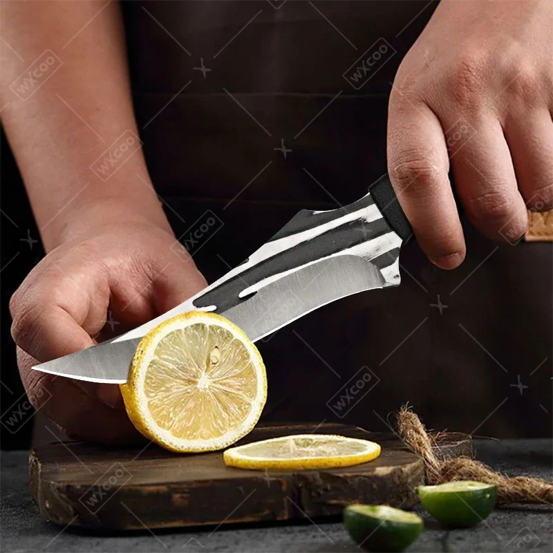 WXCOO Multifunktionales Metzgermesser Kochmesser Hochkohlenstoff-Küchenmesser BBQ Fleischmesser Obstschälmesser Kochwerkzeuge – Detail 3