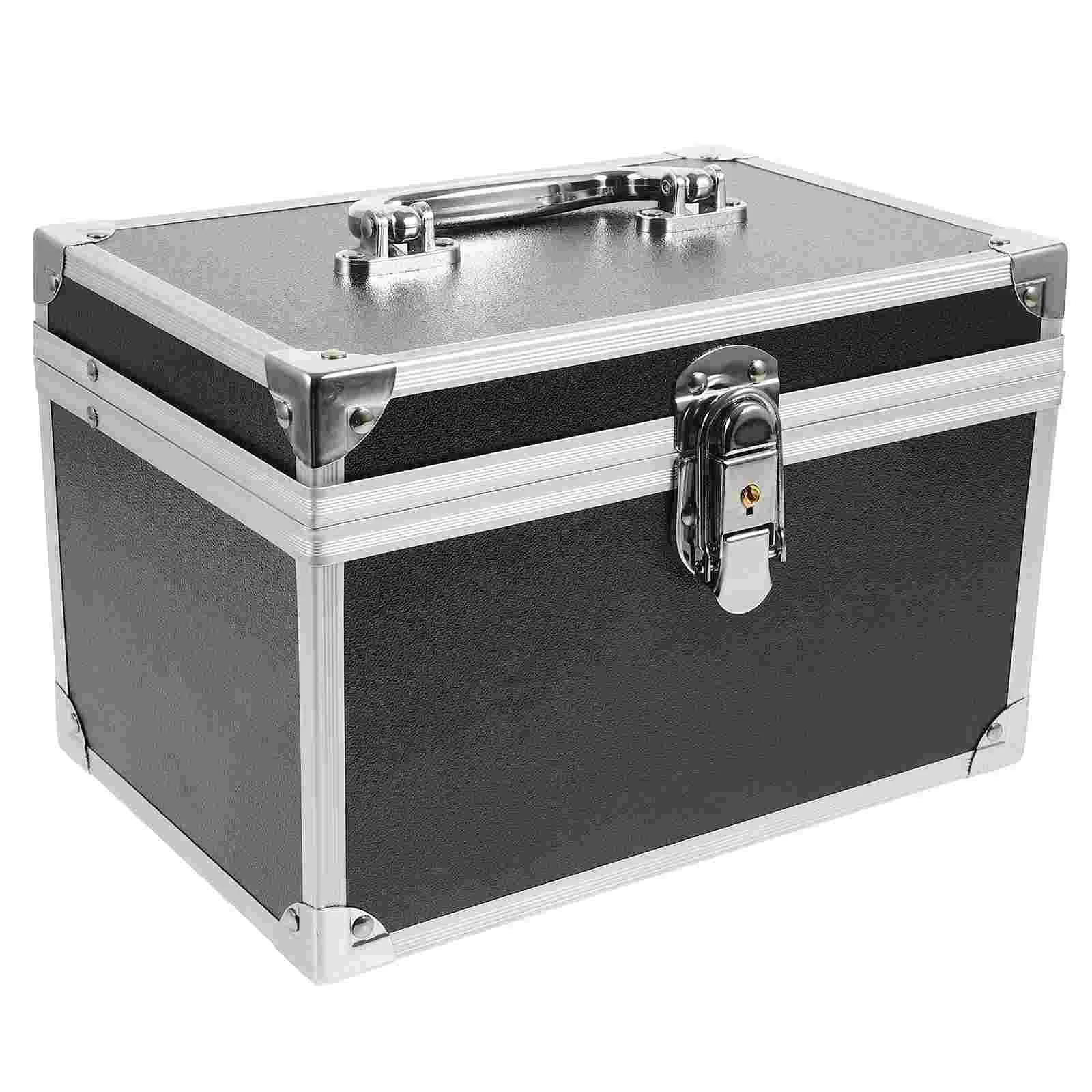 Massage Toolbox Case Aluminum Alloy Portable Tools Container Multi-Functional Storage Box Hardware Organizer Boxes Black