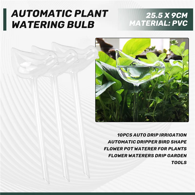 

A42I-10 Pcs Automatic Dripper Bird Shape Flower Pot Waterer Automatic Watering Device For Plants Flower Waterers Drip Garden Too