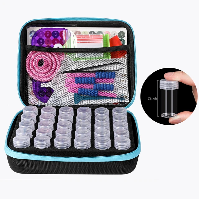 CHENISTORY 30/40/60/120 Grids Diamond Painting Tools Kits Diamond Paint Accessories Container Storage Bag Grids Box Pen