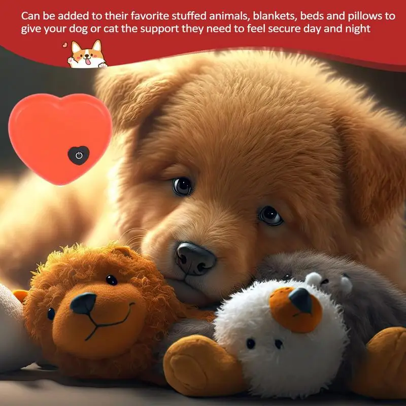 Heartbeat Simulator Soothing Heartbeat Puppy Toy Realistic Portable Dog Heartbeat Toy Calming  Dog Interactive Games Doll