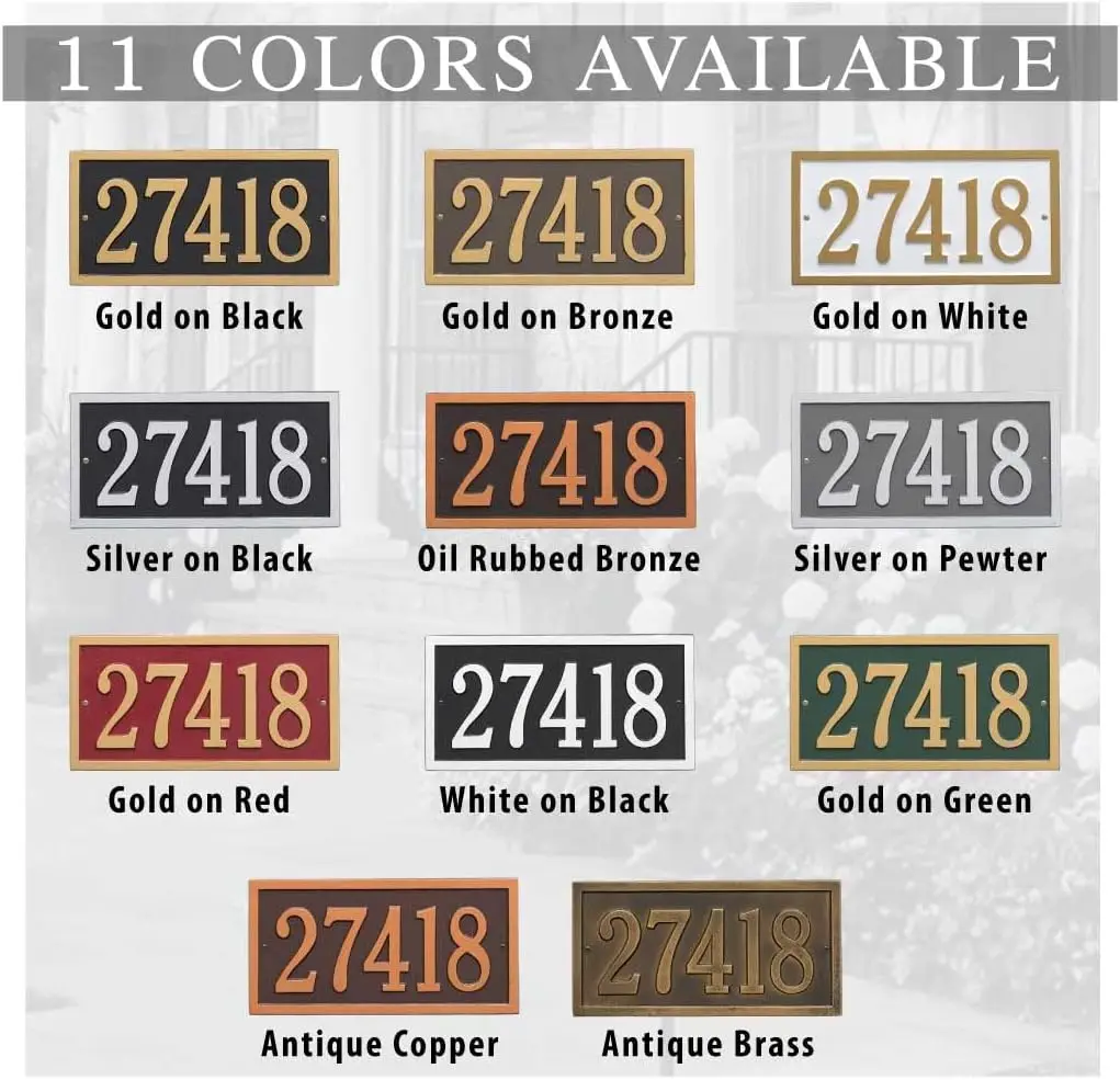 Custom House Number Street Name Cast Metal Sign Made In USA