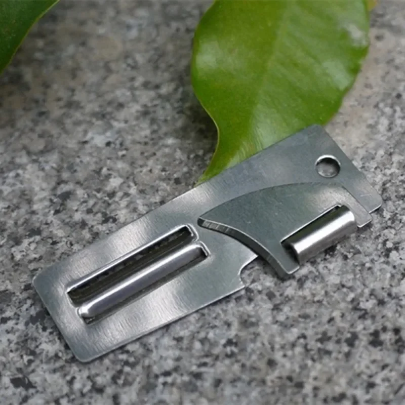 1PCS New Practical Useful Brand Stainless Steel Double Peeler Multi Tool 2 in 1 EDC Pocket Can Opener