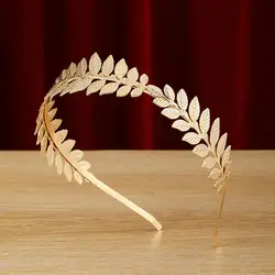 Greek/roman Queen Tiara Leaf Headband Elegant Headband Gold Leaf Branch Hair Hoop Crown for Bridal Wedding Exquisite Accessories