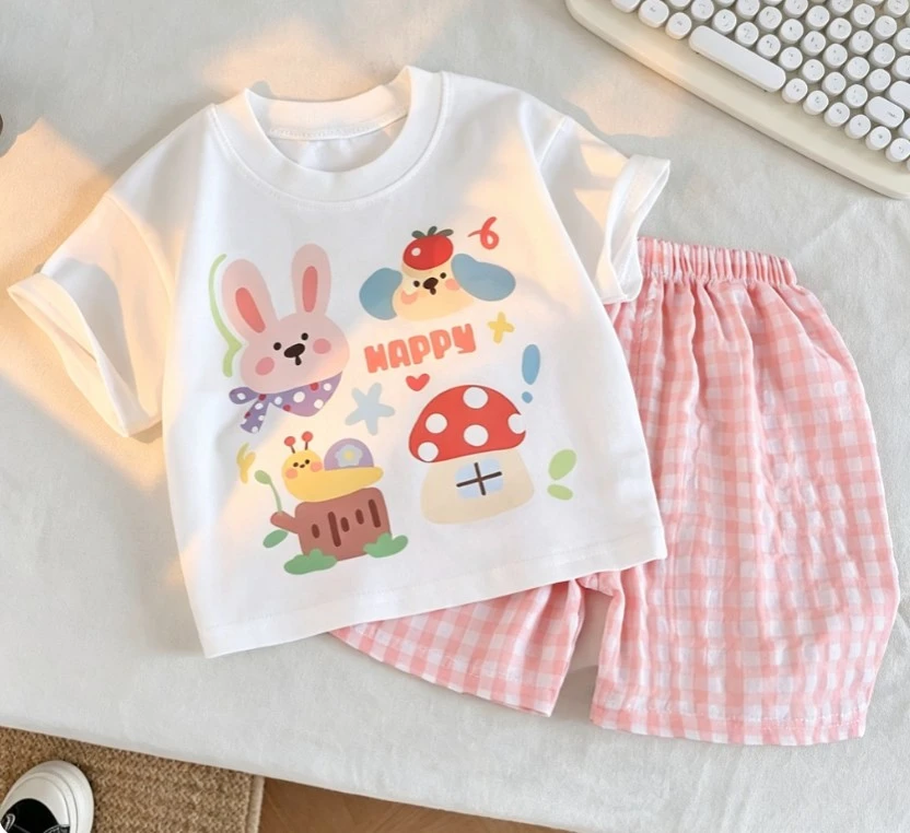 Kids' T-Shirt & Gingham Shorts Set — product detail 4