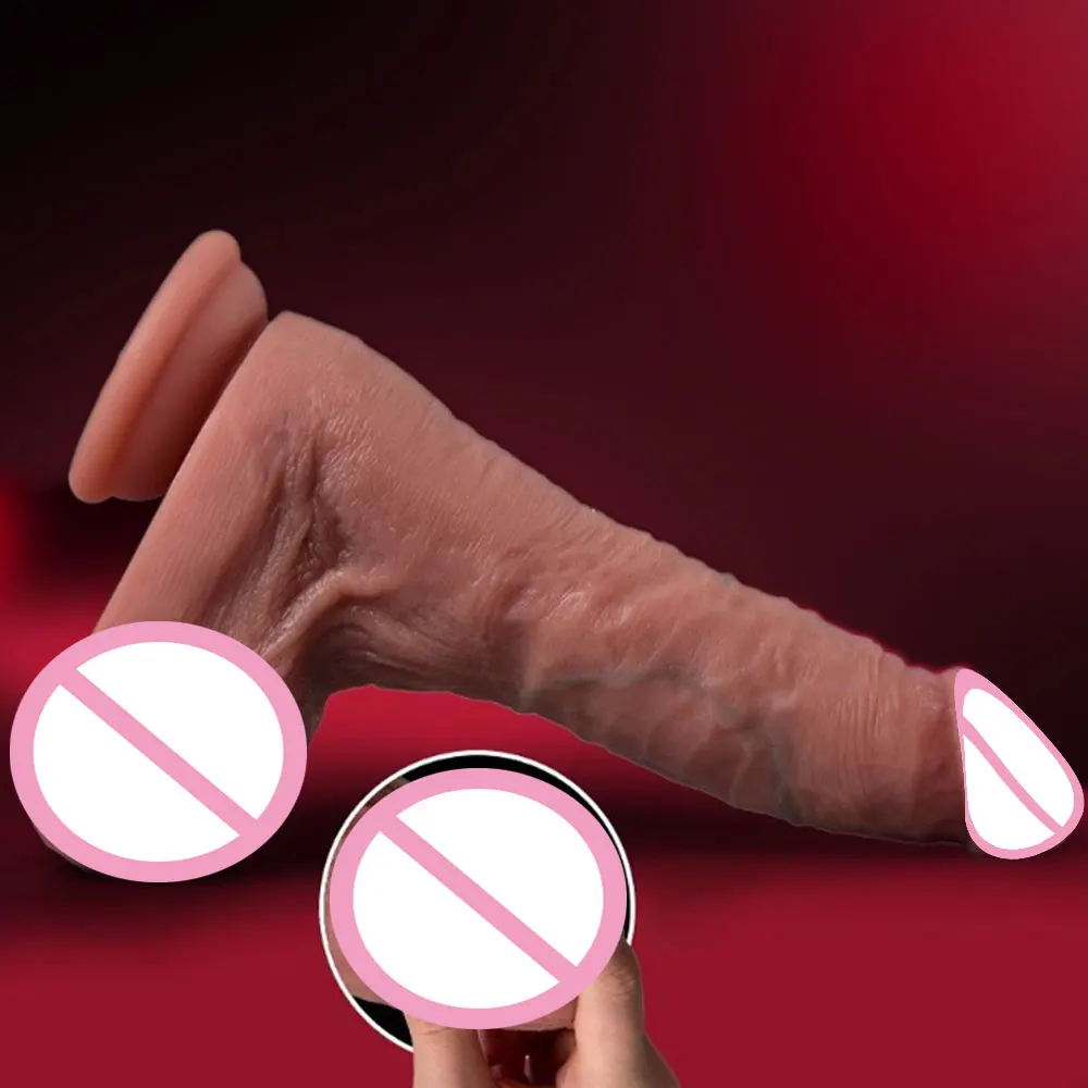 New Huge Realistic Dildo Big Penis Soft Skin Silicone Clear Veins Dick Cock Butt plug Anal Sex Toys For Adult Woman Masturbation