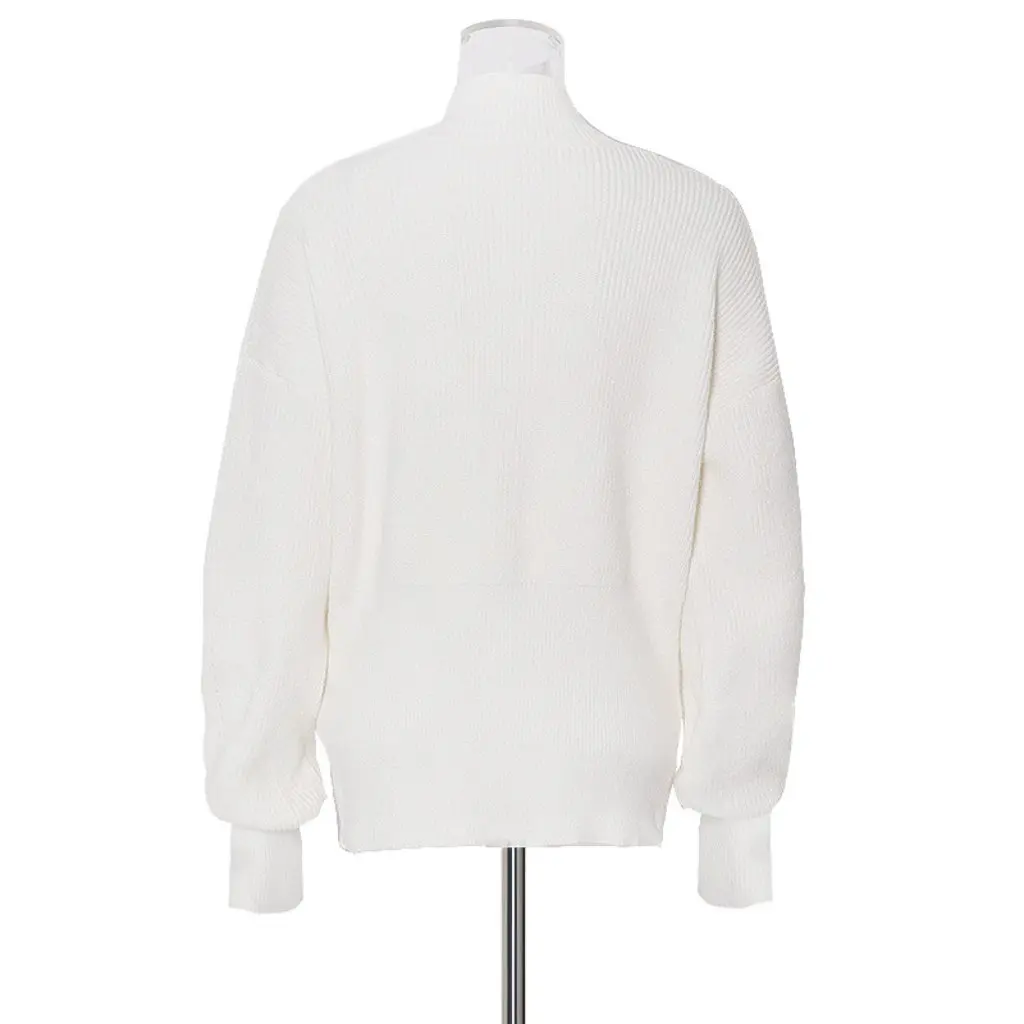 

Women's Fresh Sweet Knitwear Elegant Splicing Design Stereo Bow Slimming Pure Color New Style Sweater