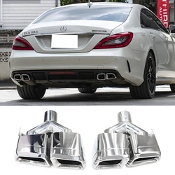 2pcs/lot Quad Car Exhaust Tip For Mercedes Benz W212 E63 CLS W204 Exhaust System Nozzle 304 Stainless Steel Muffler Tip