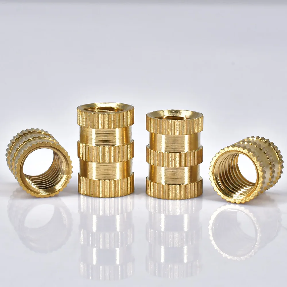 Porca de inserção de latão redondo para moldagem por injeção, rosca recartilhante, insere inserções, M2, M2.5, M3, M4, M5, M6, M8, M10, 5-50pcs