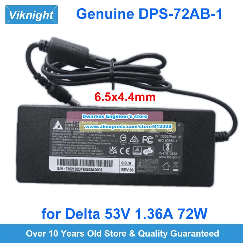 

Genuine Delta DPS-72AB-1 Ac Adapter 53V 1.36A 100-240V For Dahua Video Recorder