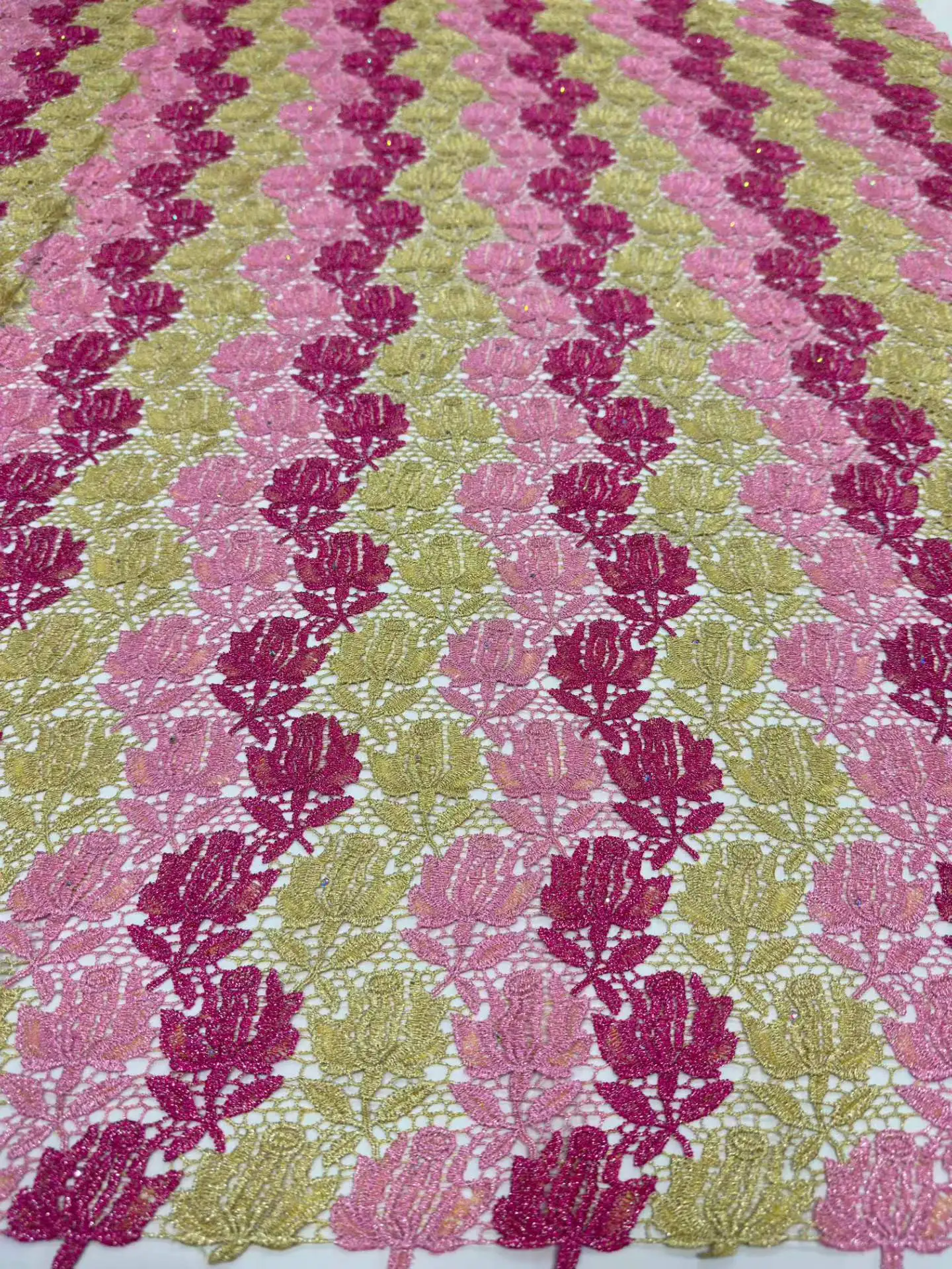 5 Yard Multi Color Soft Water Soluble French Guipure Lace African Tulle Cord Net Embroidery Cotton Fabric for Wedding Party 3421