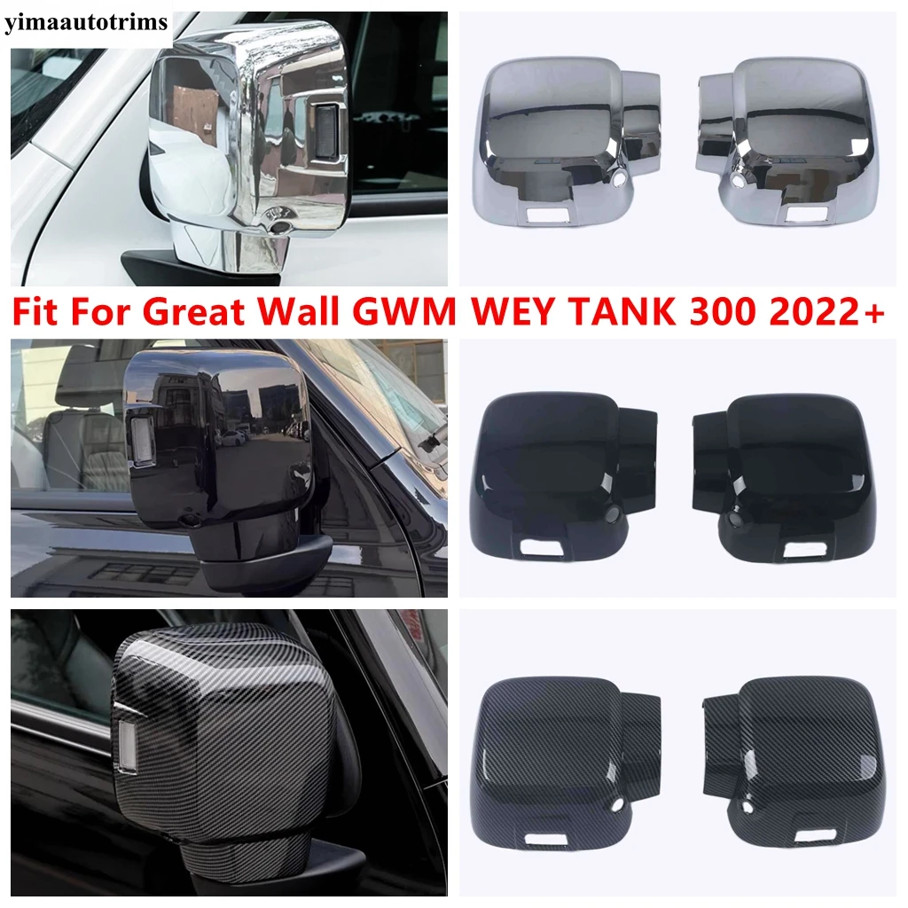 

Rearview Mirror Cap Shell Cover Trim For Great Wall GWM WEY TANK 300 2022 - 2025 ABS Chrome / Black / Carbon Fiber Accessories
