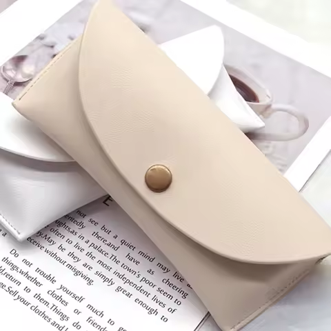 Soft Leather Glasses Cases Bag Women Men Simplicity Solid Color Sunglasses Box Outdoor Travel Storage Box Eyewear Accessories