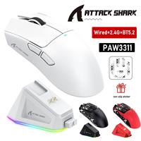 ATTACK SHARK X11 PAW3311 Wireless Mouse, Tri-Mode 2.4GHz/Wired/Bluetooth Touch Magnetic Charging Dock Ultra-Light Gaming Mouse