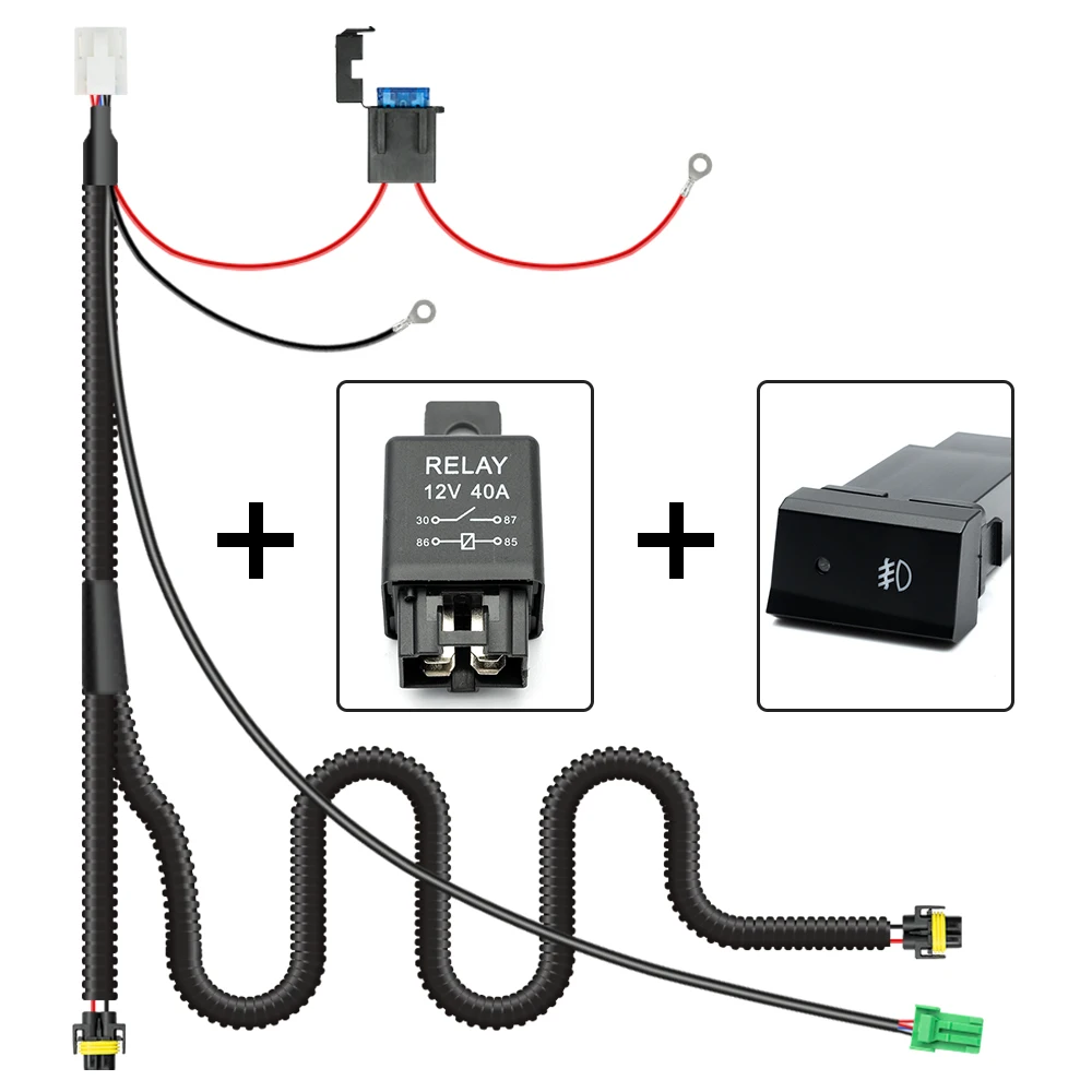Per Hyundai Accent 1999 2000 2001 2002 2003 2004 2005 2006 H8/H10 12V 40A interruttore On/Off fendinebbia cablaggio fusibile relè kit