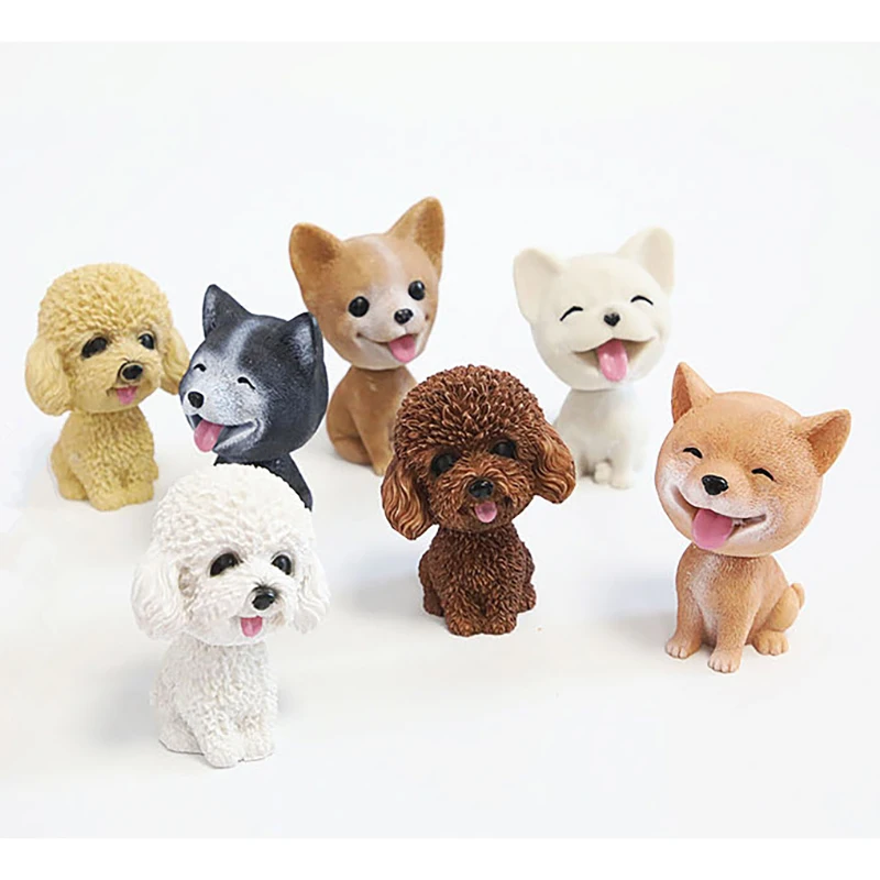 1PC Simulation Bobble Head Dog Ornament Car Ornament Cute Doll Creative Car Decoration Children Desk Ornament Toys