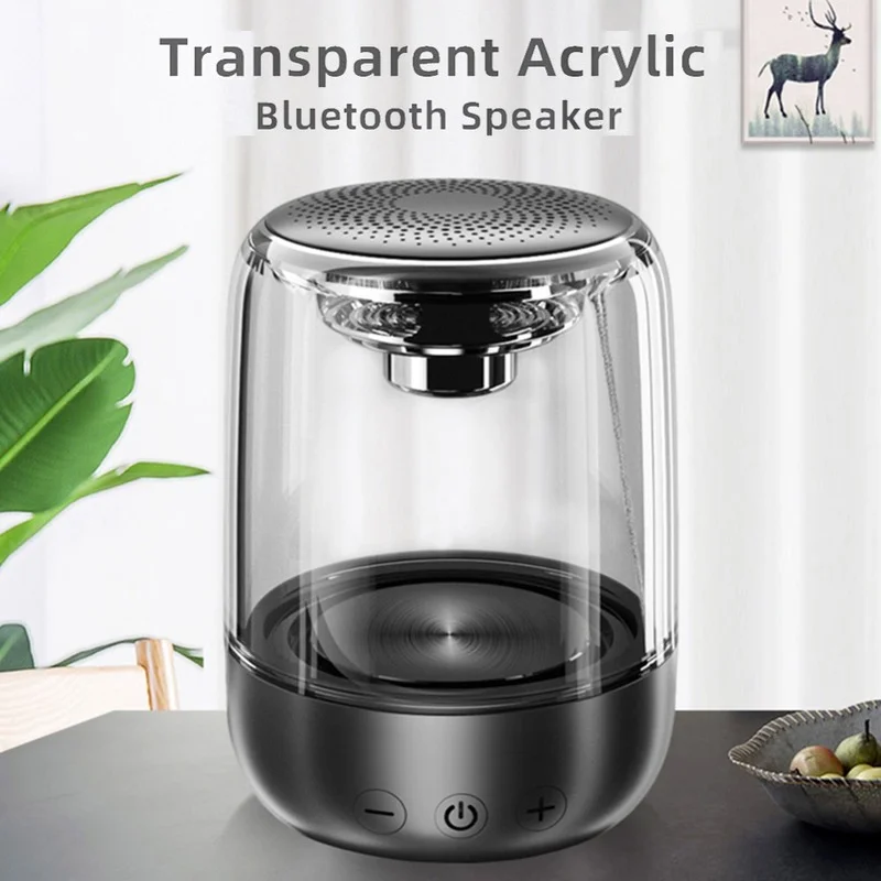 C7 Transparant Kristal Bluetooth-luidspreker Kleurrijke sfeer Lichtgevende draadloze luidspreker TWSBox 6Ddraagbare Bluetooth-luidspreker