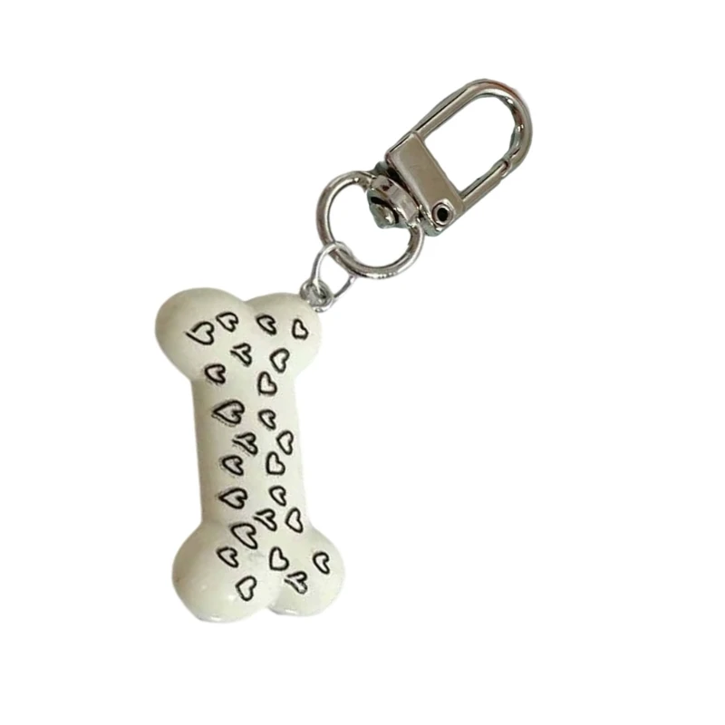 Adorable Dog/Bone Keychain Charm Fashionable Keyring Accessory Gift for Ladies C1FC