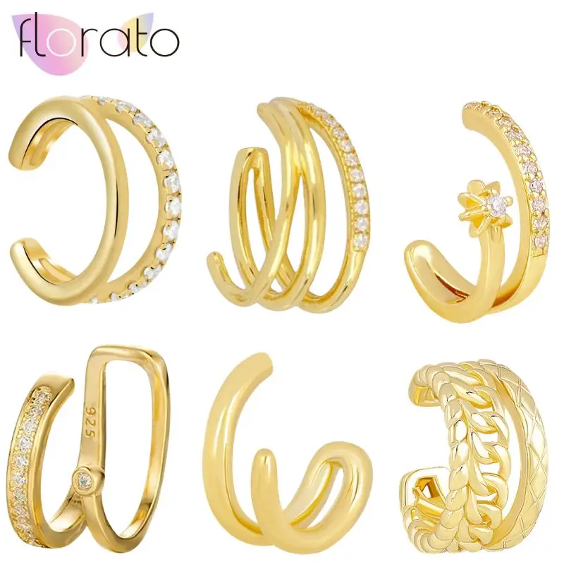 

Серьги-клипсы женские двухслойные, серебристые, без пирсинга