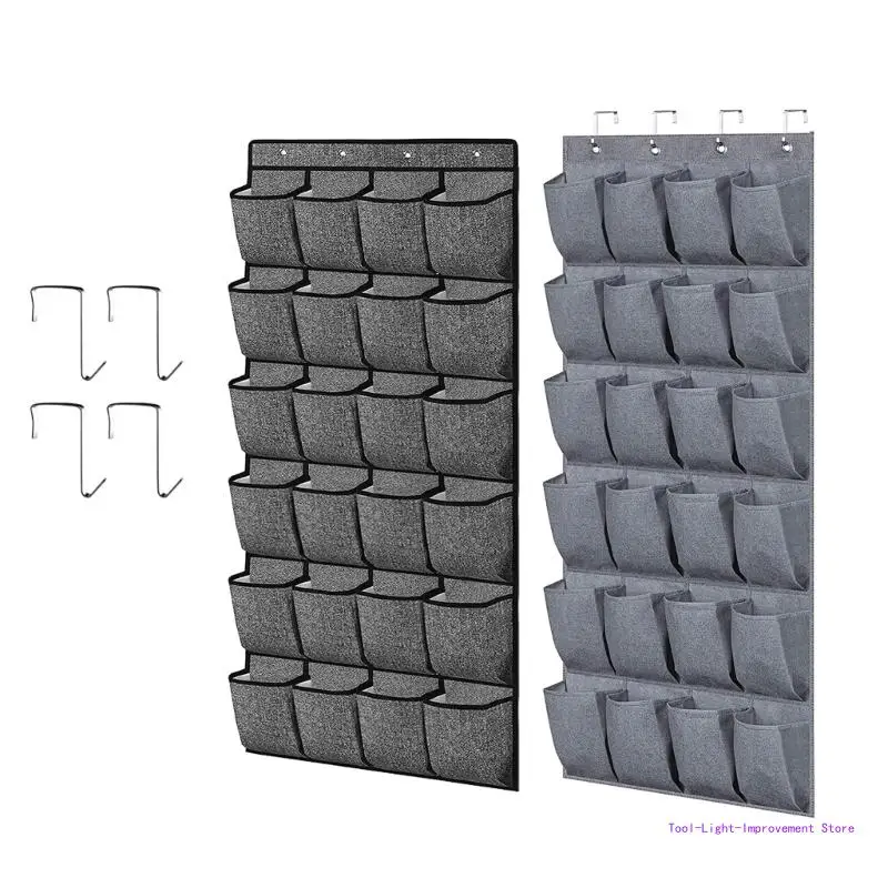 C63E Versatile Door with 24 Pockets for Organizing Small Items Spaces Saving Storage Bag Sock Underwear