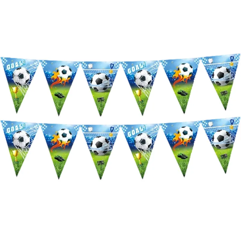 Geburtstags-Fußball-Dekoration Fußball-Themen-Tischgeschirr Tasse Teller Tischdecke Hintergrund für Kinder Tortendekoration Banner Party-Zubehör – Detail 17