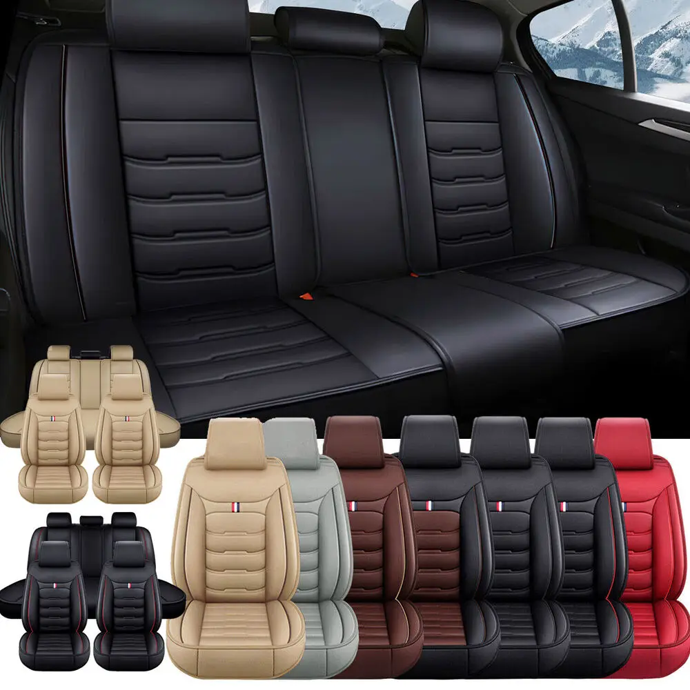 

For Honda Accord Civic Pu Leather Car Seat Covers 5-Seats Front & Rear Protector