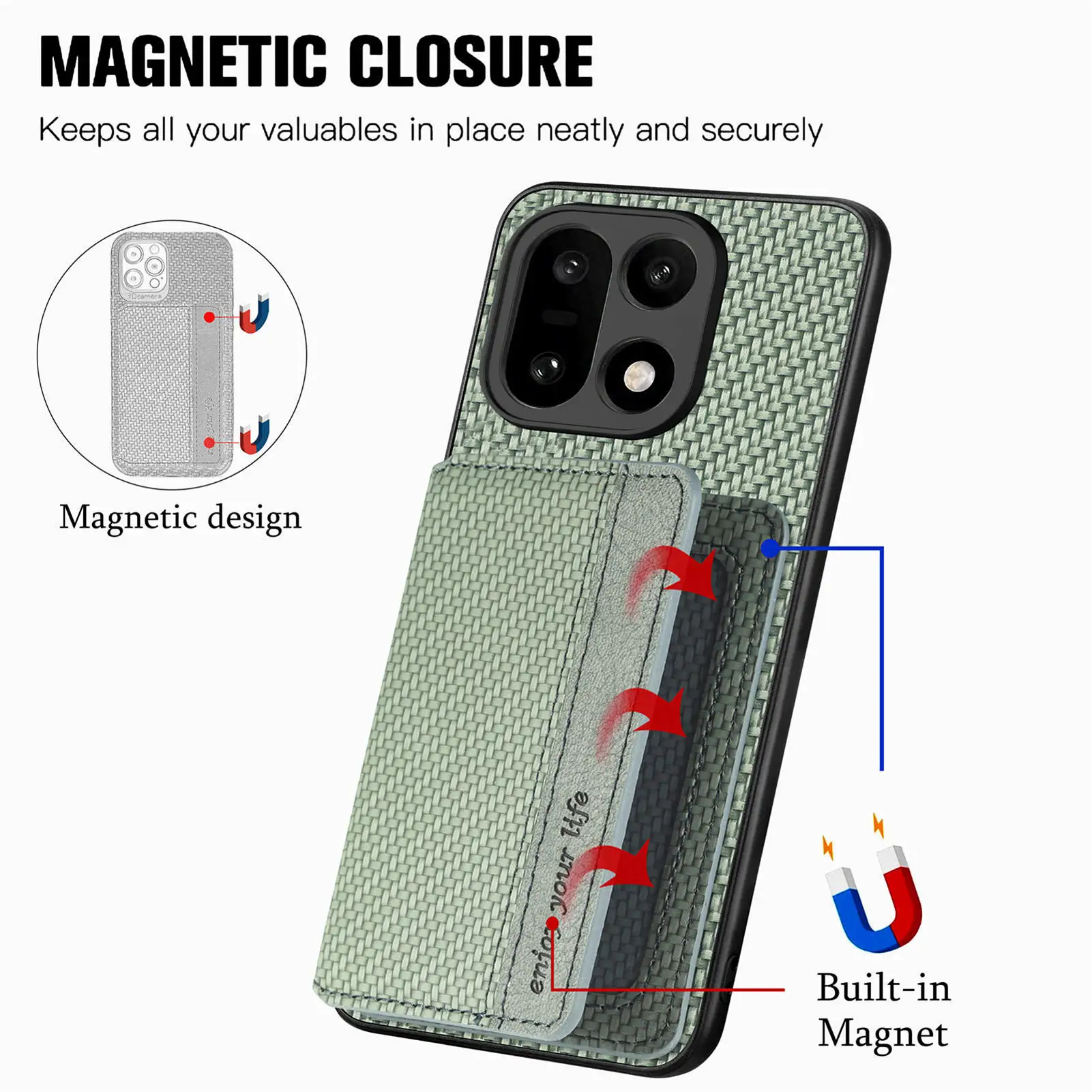 For OnePlus 15 oneplus15 Case Luxury Magnetic Leather RFID Blocking Wallet With Card Holder Shockproof Back Cover Accessories