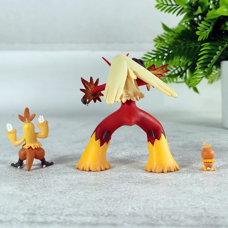 새로운 3개 세트 토치크 애니메이션 피규어 콤부스켄 피규어 블라지켄 진화 그룹 PVC 스태츄 컬렉션 모델 선물 장난감