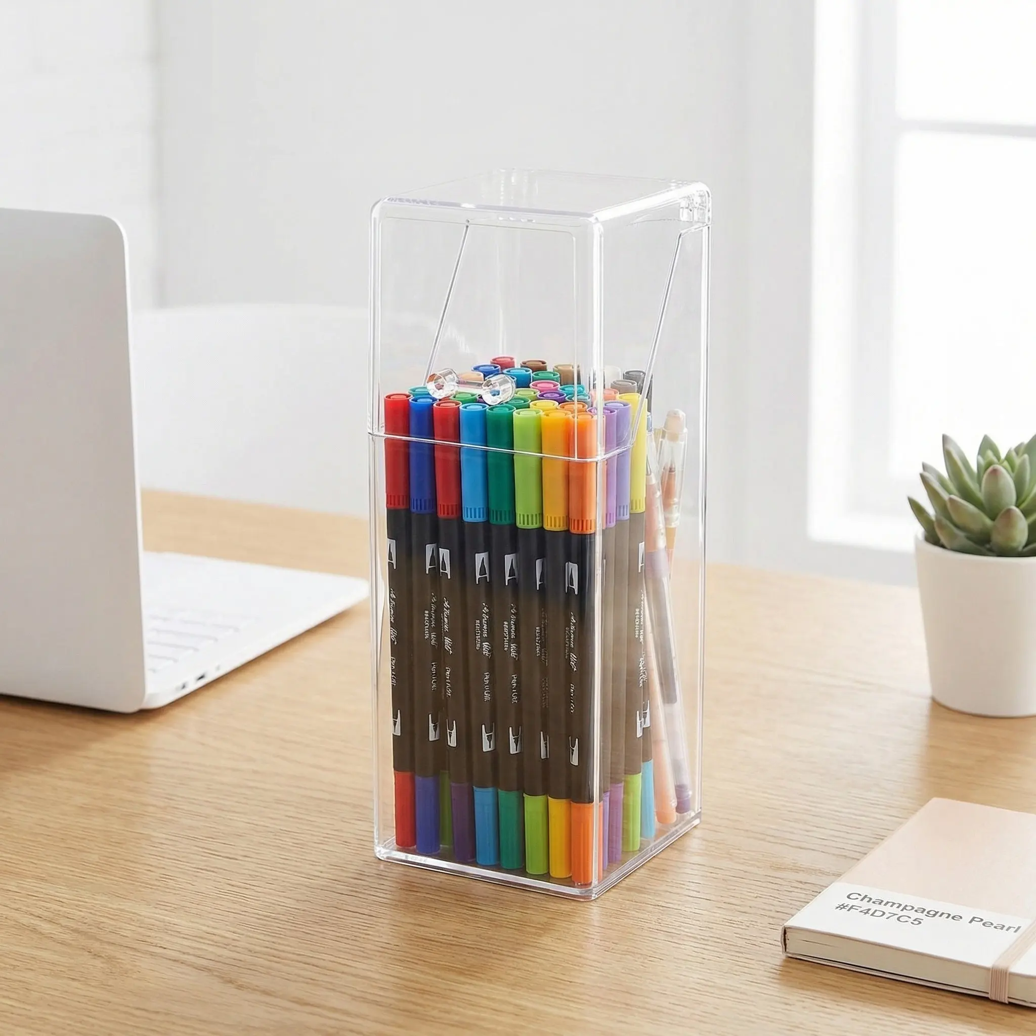 Plastic Mask Holder Storage Box High Clarity Transparent Case with Lid Desktop Mask Container Organizer Dispenser