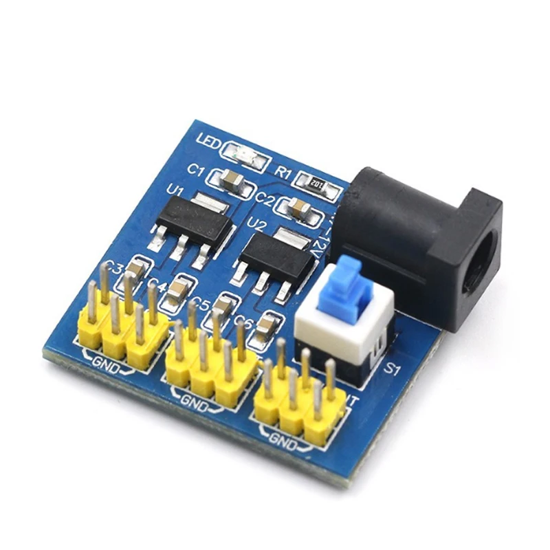 Módulo de fonte de alimentação de saída tripla DC-DC 12V a 3.3V 5V 12V 800mA Conversor Buck de alta eficiência para Arduino ESP32 ESP8266