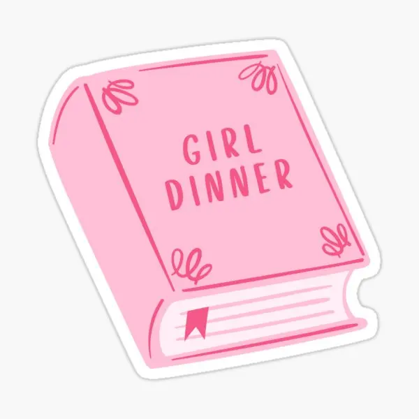 Girl Dinner Pink Book  Stickers for Cartoon Decorations Cute Stickers Window Room Art Anime Car Wall Laptop Living Room