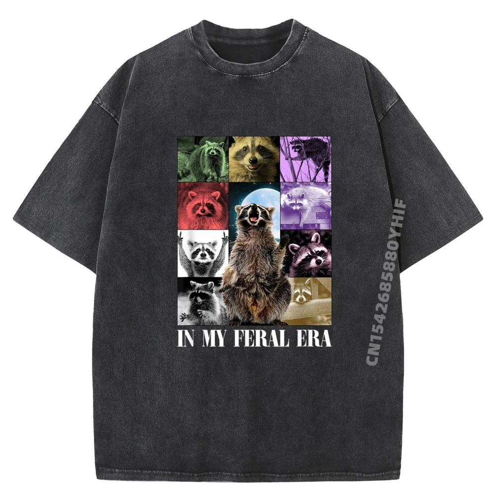 

Потрясающие топы и футболки Crazy In My Feral Era, забавная футболка, мужская высококачественная стираная футболка, мужские футболки с рисунком