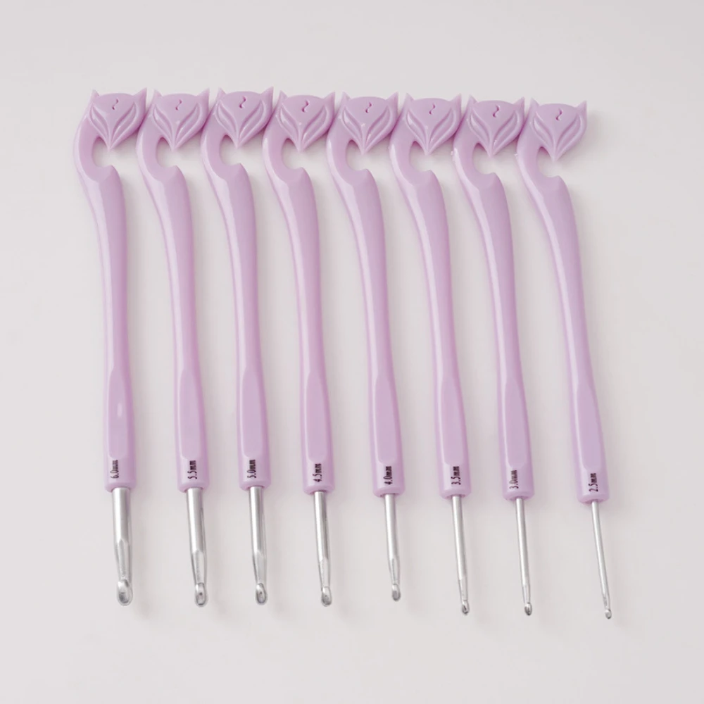 Colorful Crochet Hooks Kits Soft Handle Crochet Needles Yarn Weave Alumina Knitting Needles Set DIY Weave Sewing Needles Tool