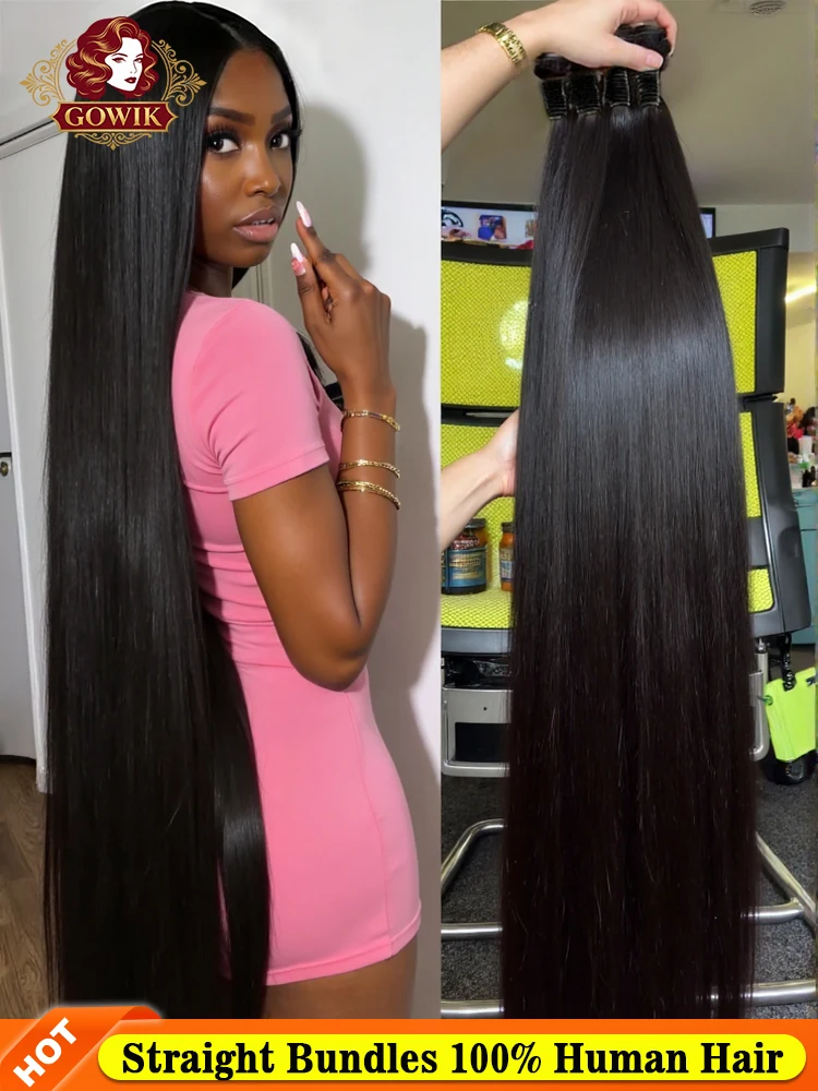 

Brazilian Long Straight Hair 1/3/4 Bundle Deals 100% Unprocessed Virgin Human Hair Bundles Natural Black Color 8-34Inch