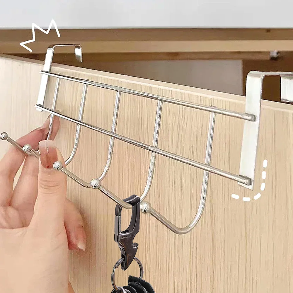 5 Haken Deur Achterhaken Rvs Hanger Kleding Handdoek Opberghouder Badkamer Sleutels Tassen Rek Kleding Jas Hoed Hangers