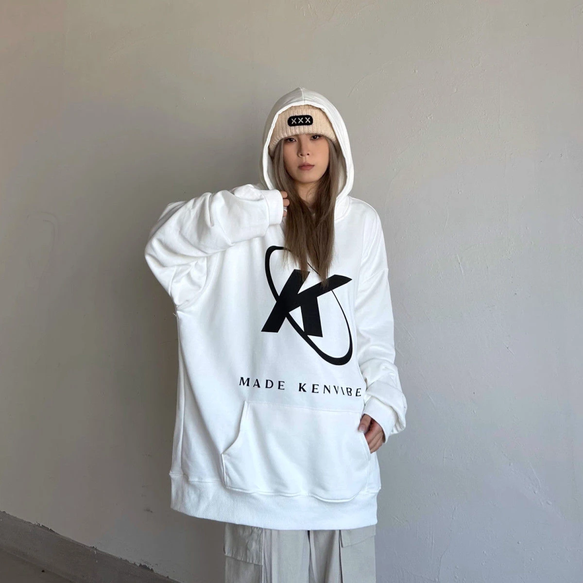 

American oversize hoodie zip sweater female spring and autumn thin section loose high street lazy wind hooded cardigan jacket